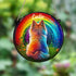 Pomeranian Rainbow Bridge Personalised Stained Glass Effect Suncatcher